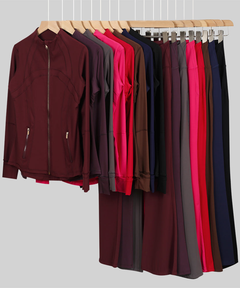 Lu Gold Zip Flared Sets (15 Colours)