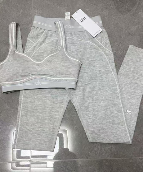 Heather Grey Premium Yoga Leggings Sets