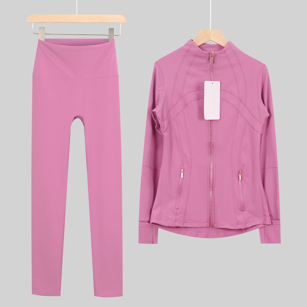 Lu Gold Zip Leggings Gym Full Sets - Write Colour in “Order Instructions” Section