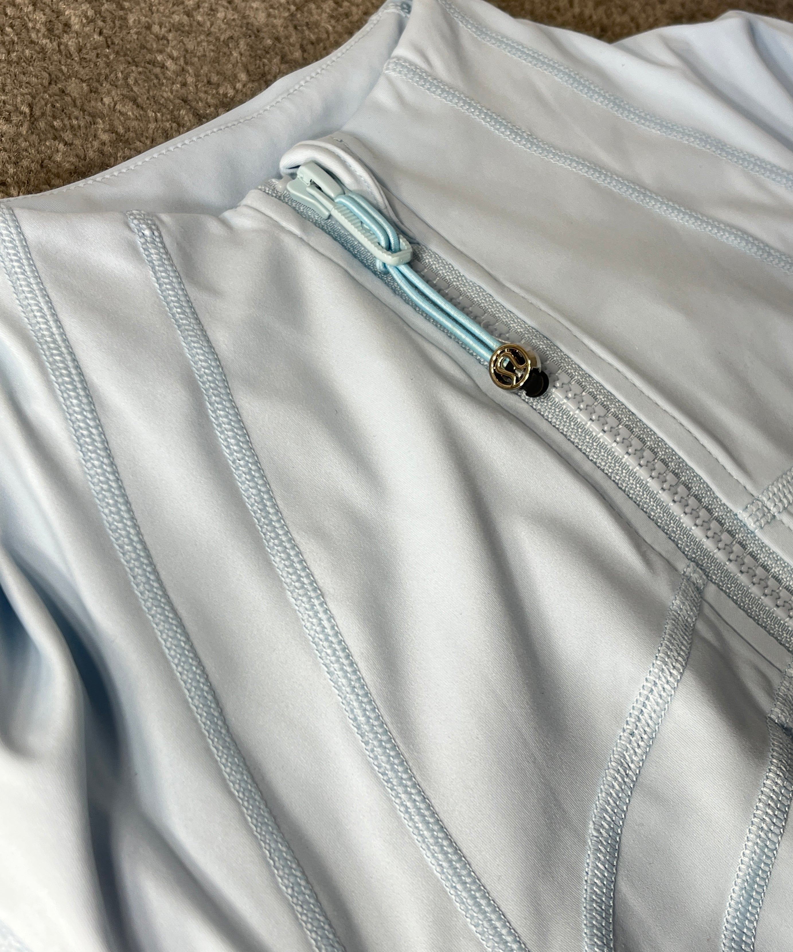 Lu One Colour Zip leggings Gym Sets (42 Colours)