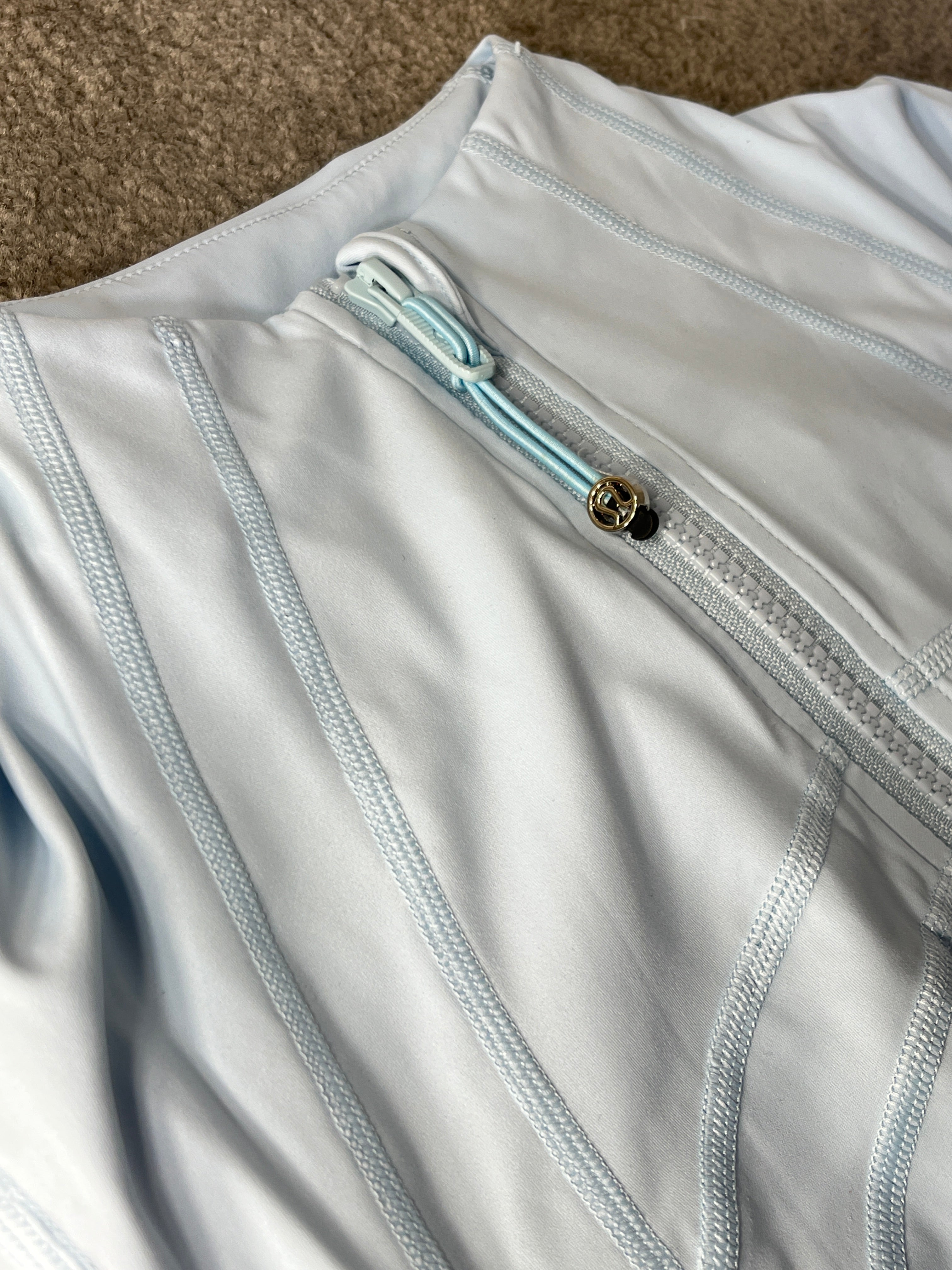 Lu One Colour Zip leggings Gym Sets (42 Colours)