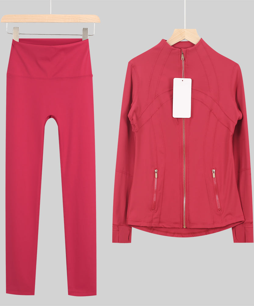 Lu Gold Zip Leggings Gym Full Sets - Write Colour in “Order Instructions” Section