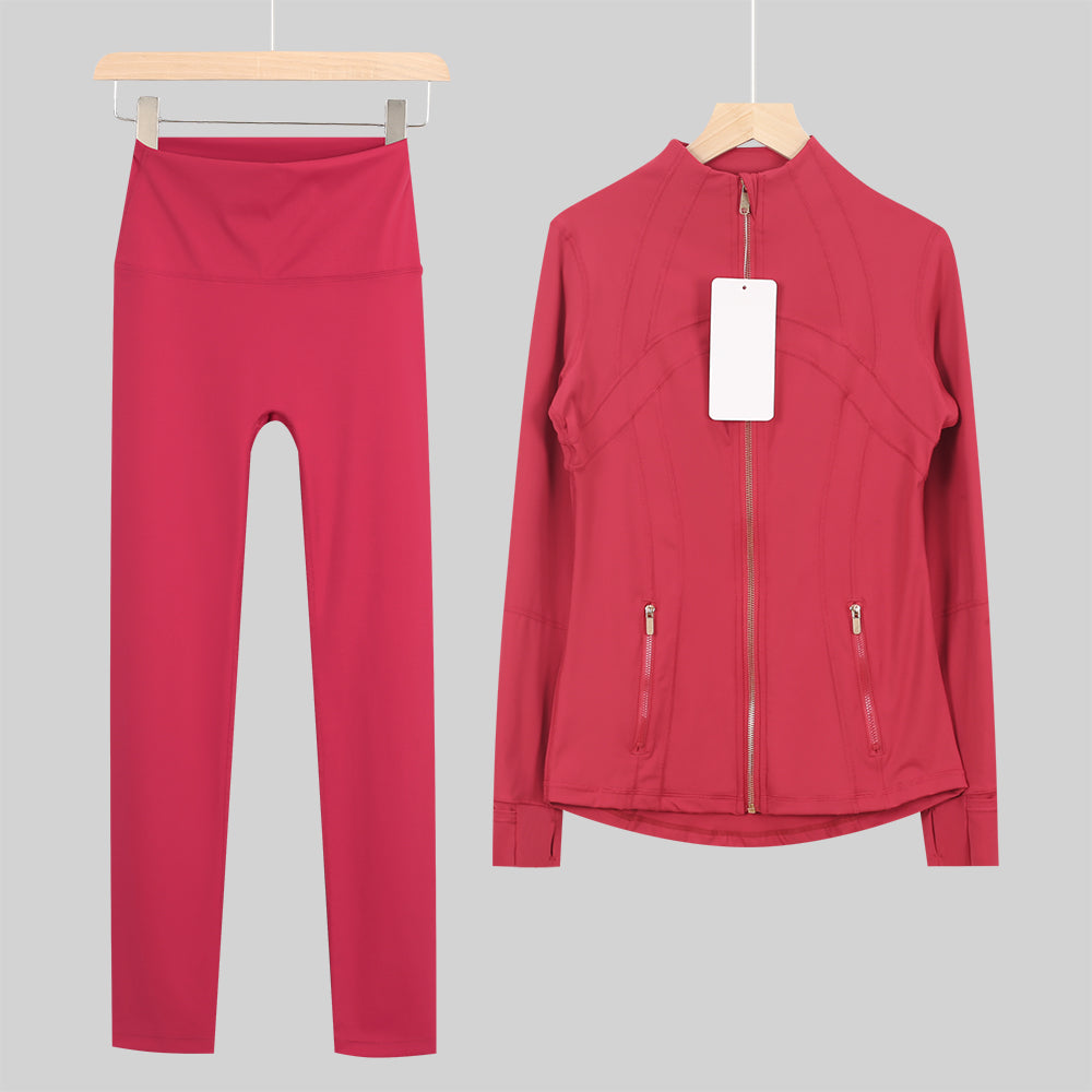 Lu Gold Zip Leggings Gym Full Sets - Write Colour in “Order Instructions” Section