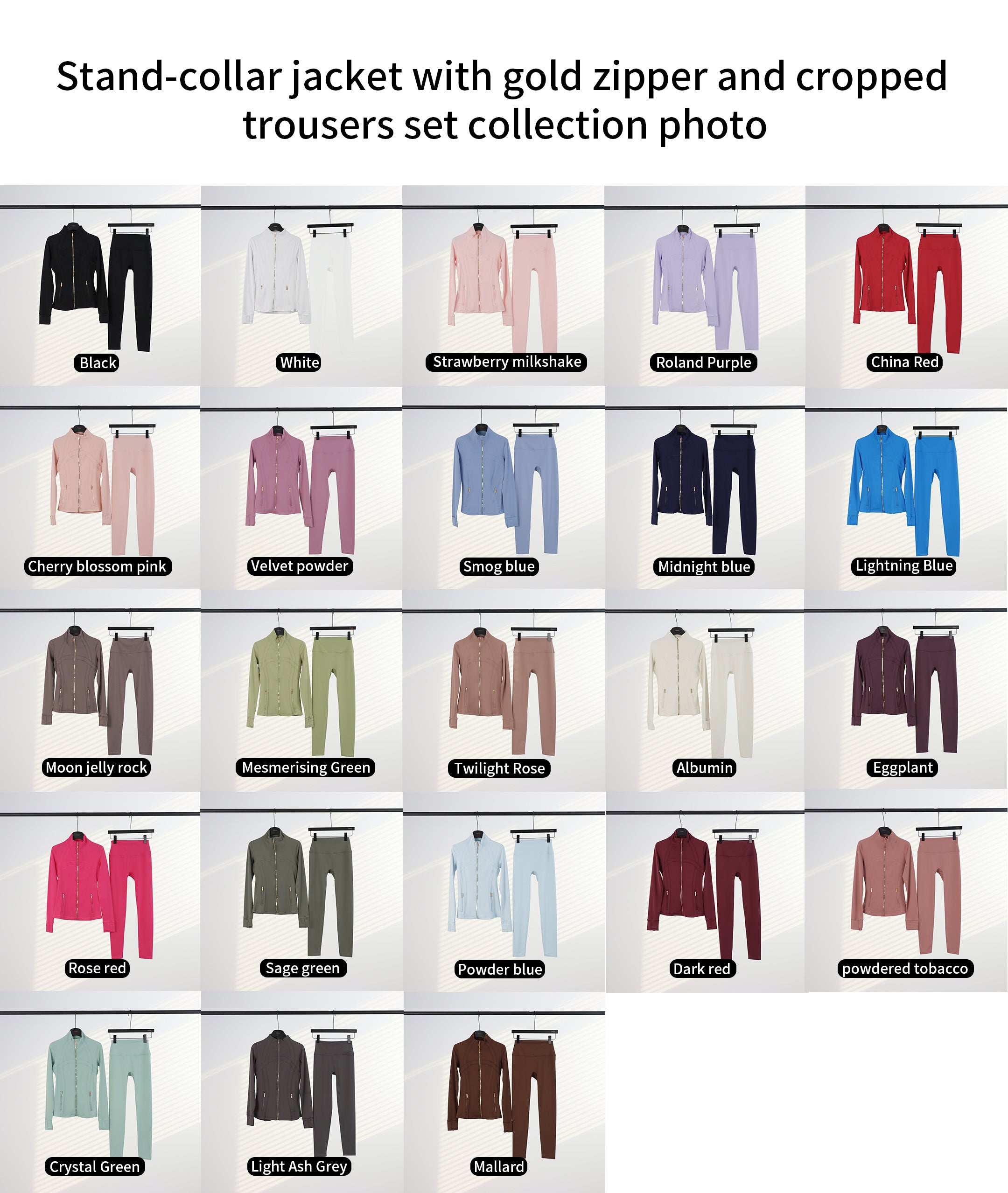 Lu Gold Zip Leggings Gym Full Sets - Write Colour in “Order Instructions” Section